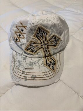 NWOT KBETHOS White Cotton Cap with Black Brand Patch